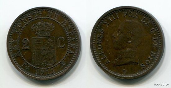 Испания. 2 сентимо (1911)