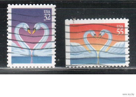 США-1997 (Мих.2803-2804) , гаш., Поздравительные марки(полная серия),