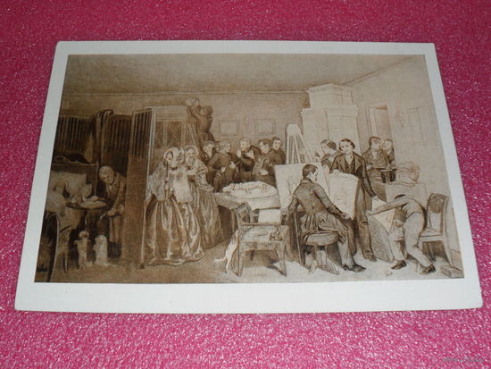 Открытка Федотов П.А. (1815-1852). Последствия смерти Фидельки. Государственная Третьяковская галерея