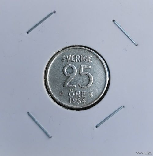 204. 25 эре 1954 г. Серебро. С рубля