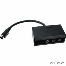 Переходник адаптер mini-DIN 9 pin на S-video 4 pin и RCA (Y, Pr, Pb/AV)