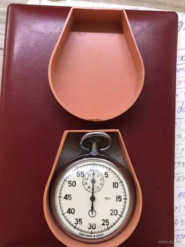 Секундомер.СССР.Исправен в родном футляре.