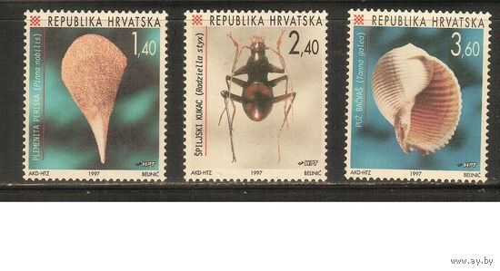 Хорватия-1997(Мих.424-416) , **  ,  Фауна, Раковины(полная серия)