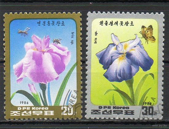Цветы КНДР 1986 год серия из 2-х марок