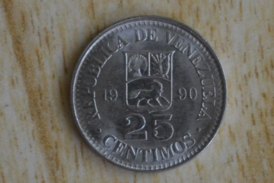 Венесуэла 25 сентимо 1990