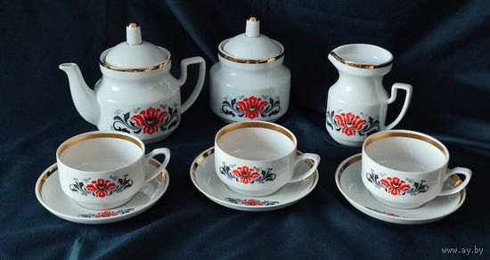 Чайный сервиз фарфор Рига 1970-75гг