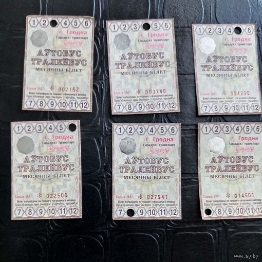 Проездные билеты 2006 г. Гродно