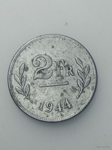 Бельгия 2 франка 1944 года . Надпись на Галанском языке  , BELGIE .