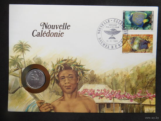 Новая Каледония 1 франк 1981 г конверт первого дня КПД