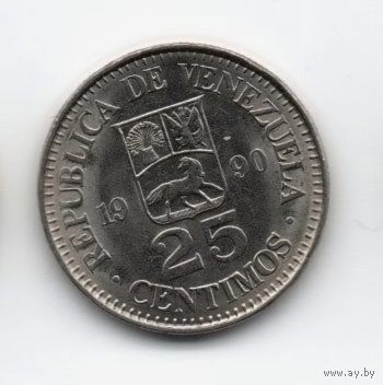 25 сентимо 1990 Венесуэла