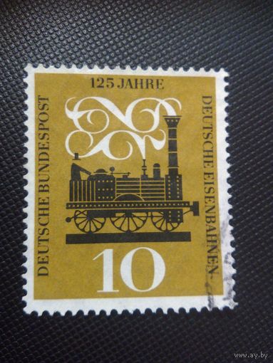 ФРГ. 125 лет ж. д. 1960г. гашеная