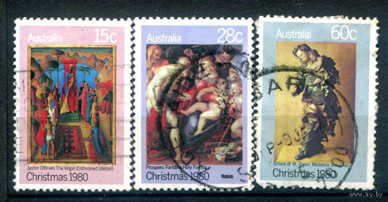 Австралия - 1980г. - Рождество - 3 марки - полная серия, гашёные [Mi 732-734]. #3-WB-89-A-2