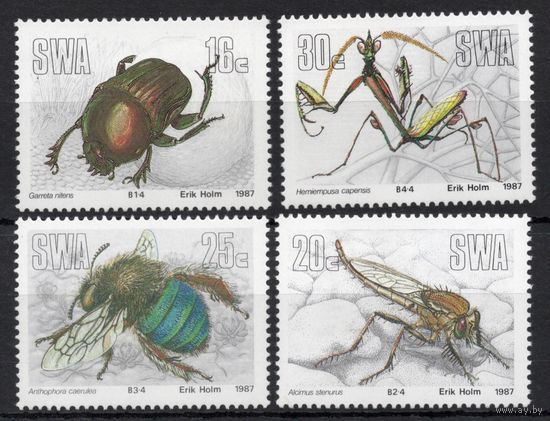 Юго-Западная Африка 1987. Фауна. Насекомые 4 марки 605-8