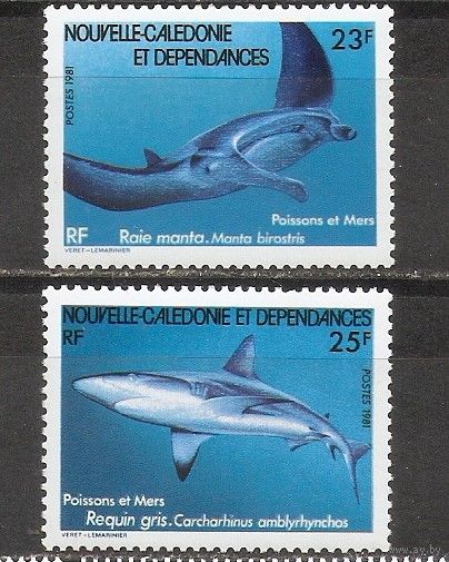 ФФ2 Новая Каледония 1981 Рыбы