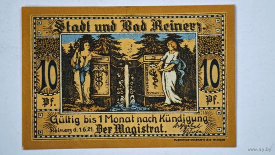 1921 год 10 пфеннигов Германия нотгельд