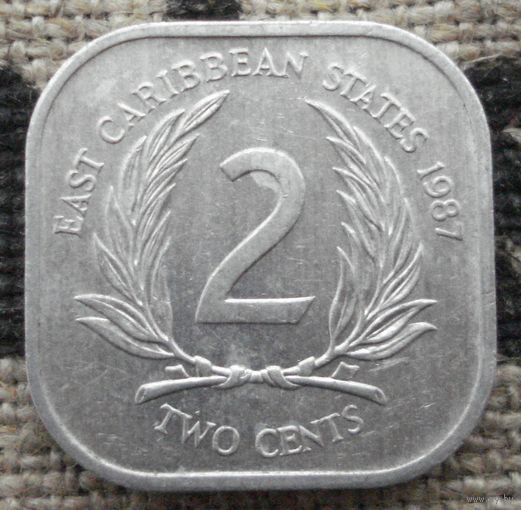 2 цента 1987 Восточные Карибы