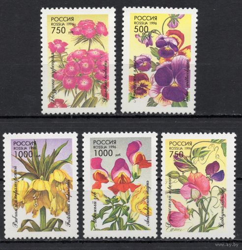 Россия 1996. Флора. Декоративные растения 5 марок 261-65 (151)