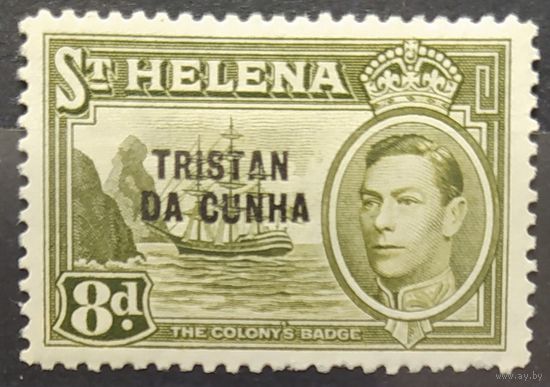 Британские колонии. Остров Тристан Да Кунья, 1952 г. SG8 MVLH
