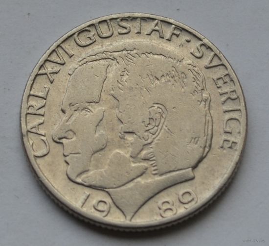 Швеция, 1 крона 1989 г.