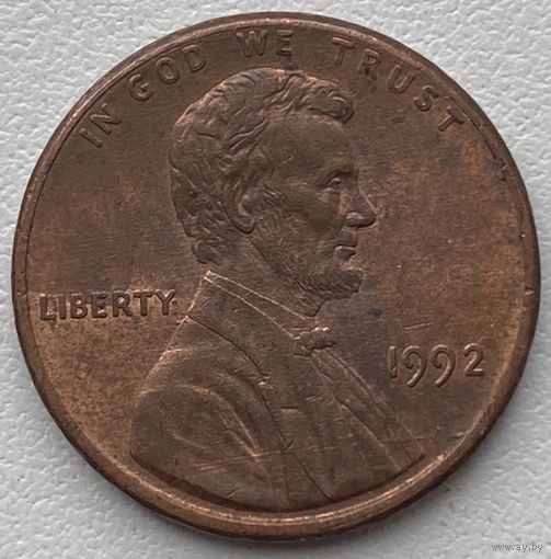 США 1 цент 1992 г.