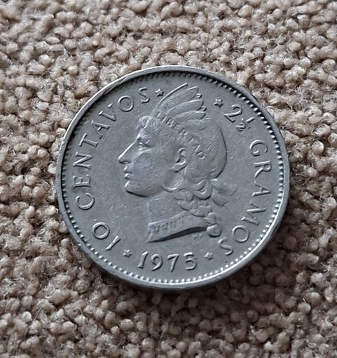 Доминикана 10 сентаво, 1975