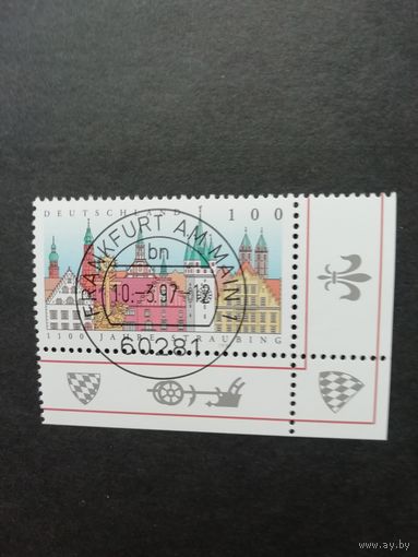 Германия. 1997 Марка "1100 лет городу Штраубинг" (гашеная с клеем) Mi.1910 каталог 0.90 евро