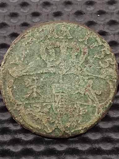 Польша 1 солид 1755 г. Август III без отметки МД, без мц.