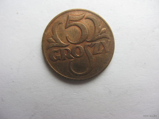 Польша 5 грошей 1934  (состояние отличное )