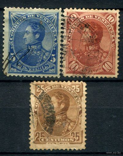 Венесуэла - 1882/86г. - Симон Боливар - 3 марки - гашёные. #4-W1-109-A-2