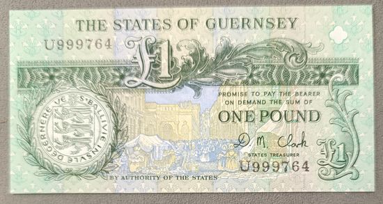 1 фунт 1991 года - Гернси - UNC