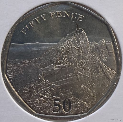 Гибралтар 50 пенсов 2020 г. Смотровая площадка Skywalk. В холдере