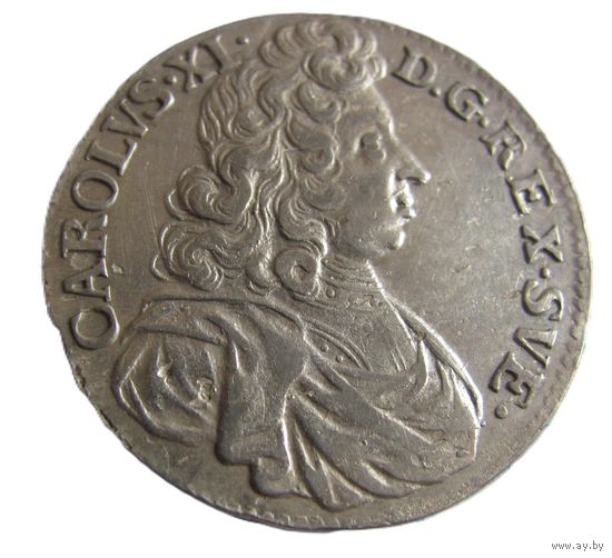 2 марки 1692 Швеция Карл XI