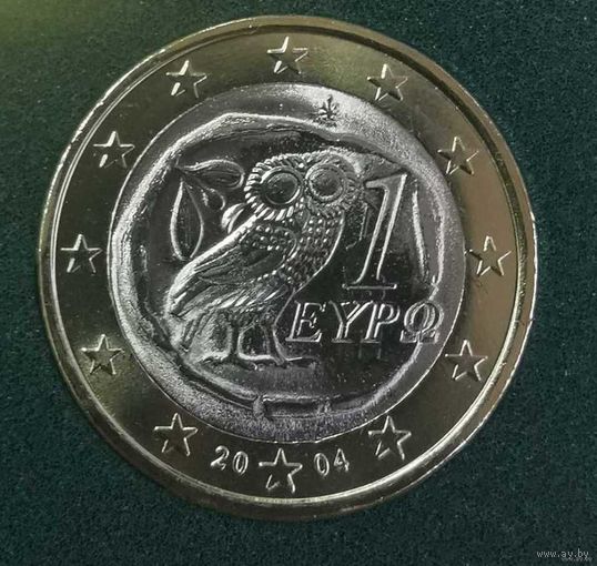 1 евро 2004 Греция UNC из ролла
