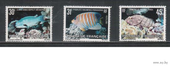 Полинезия -1982 (Мих.343-345) , ** , Морская фауна, Рыбы(полная серия)