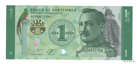 Гватемала 1 кетцаль 2024 года. Тип Р-129. Состояние UNC!
