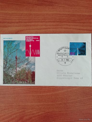 ФРГ 1965 КПД с маркой "Выставка связи и телекоммуникации. Телевизионная башня в Штутгарте" Мi: 481
