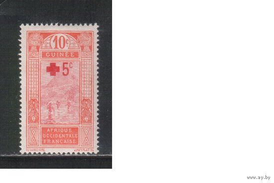 Гвинея-1915,(Мих.80)  * , Французские колонии, Стандарт, Надп. , Красный Крест(одиночка)(1)
