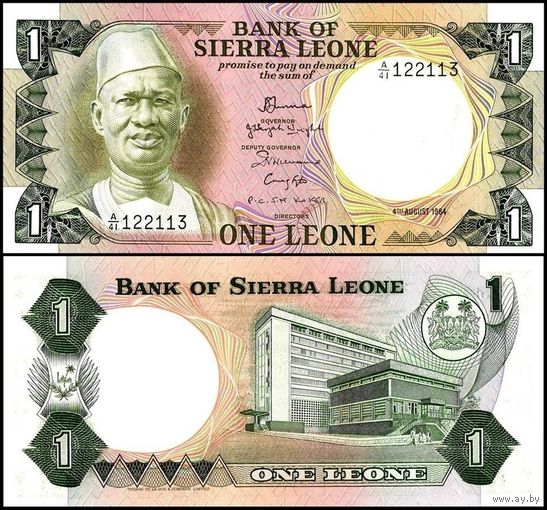 Сьерра Леоне 1 Леоне образца 1984 года UNC p5e серия А/41
