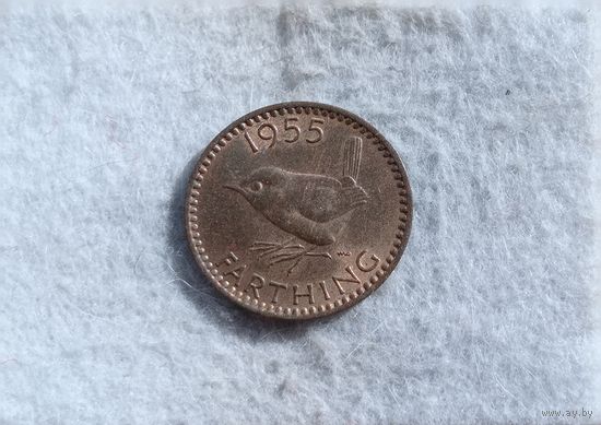 Werty71 Великобритания 1 фартинг 1955 Крапивник Птица