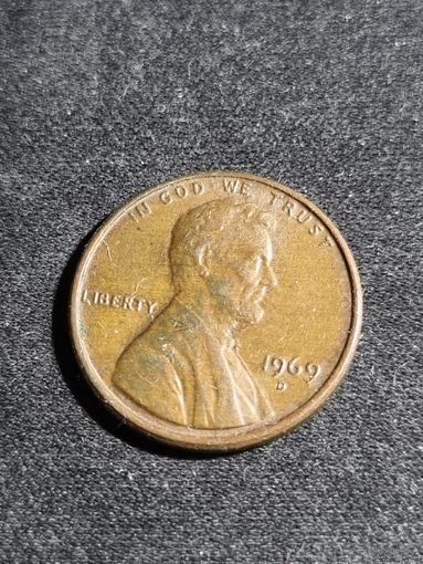 США 1 цент 1969 D