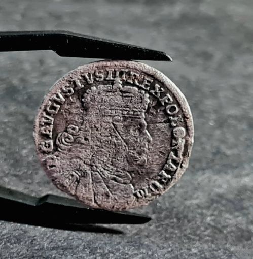 Трояк 3 гроша 1754 года Август III Польша Лейпциг РЕДКИЕ!!!