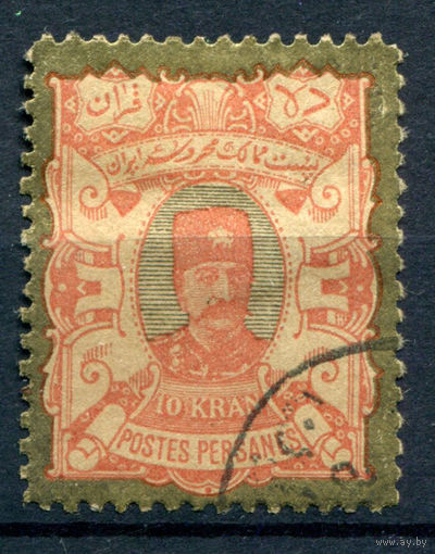 Персия (Иран) - 1894г. - шах Насер ад-Дин, 10 К - 1 марка - гашёная [Mi 89]. #4-W1-135-A-1
