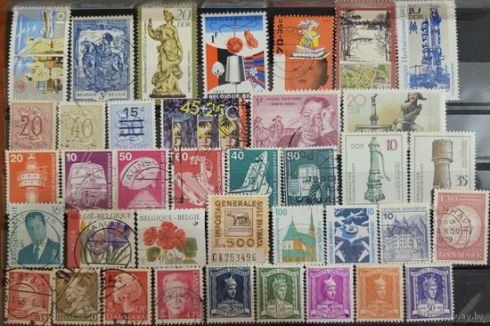 С 1 руб. Подборка марок мира. 38 шт разных