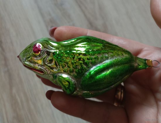Елочные игрушки, стекло, жаба, лягушка
