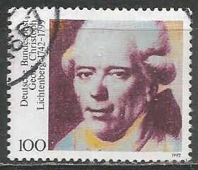 ФРГ. 250 лет со дня рождения Г.Лихтенберга. Физик. 1992г. Mi#1616.