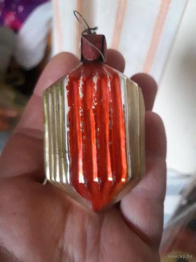 Елочная игрушка гофрированный китайский фонарик. Старая. (С)