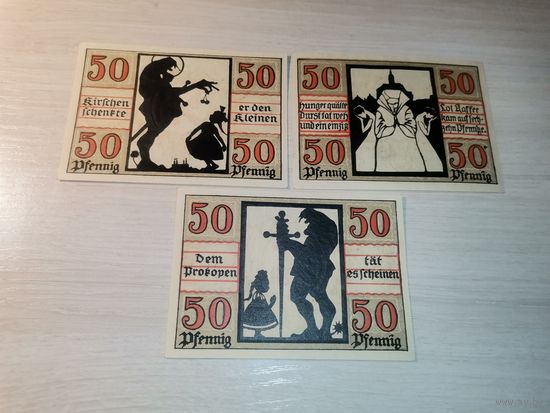 Нотгельды номиналом 50 пфениннгов , 1920 года, город Наумбург, Германия.