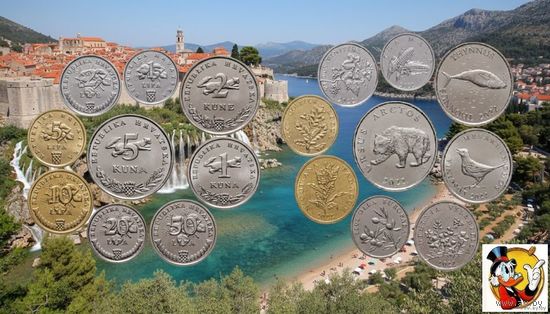 Хорватия набор 1, 2, 5, 10, 20, 50 лип; 1, 2, 5 кун 2022 года, UNC. Четный год! Последний год чекана легендарной куны!  Сторгуй за свою цену, предложи обмен!