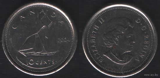 Канада _km492 10 центов 2004 год km492.1 NiSt (P) (nf02
