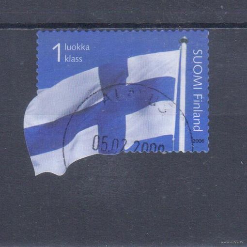 [150] Финляндия 2006. Флаг страны. Одиночный выпуск. Гашеная марка.